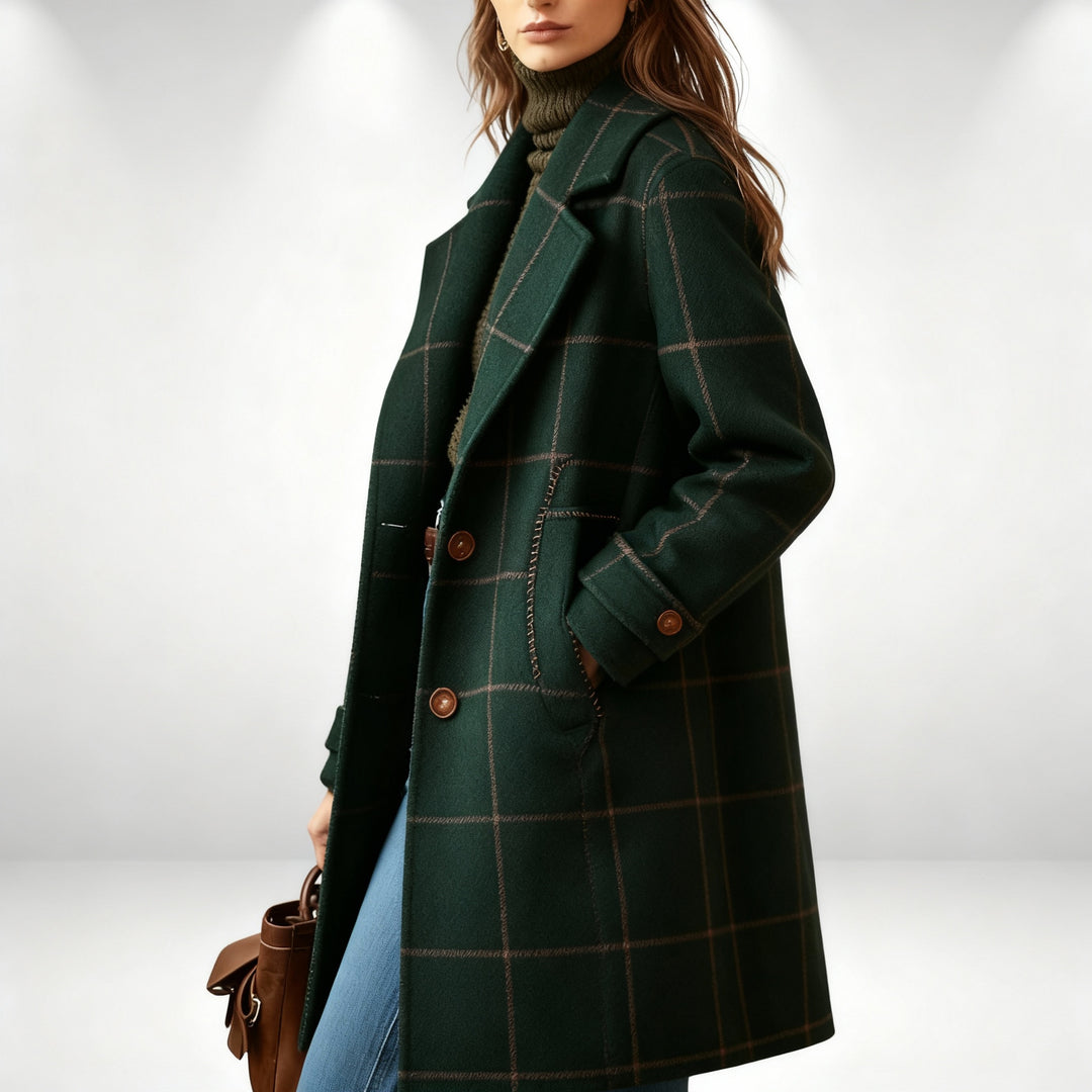 Beatrice - Palton din lână în carouri