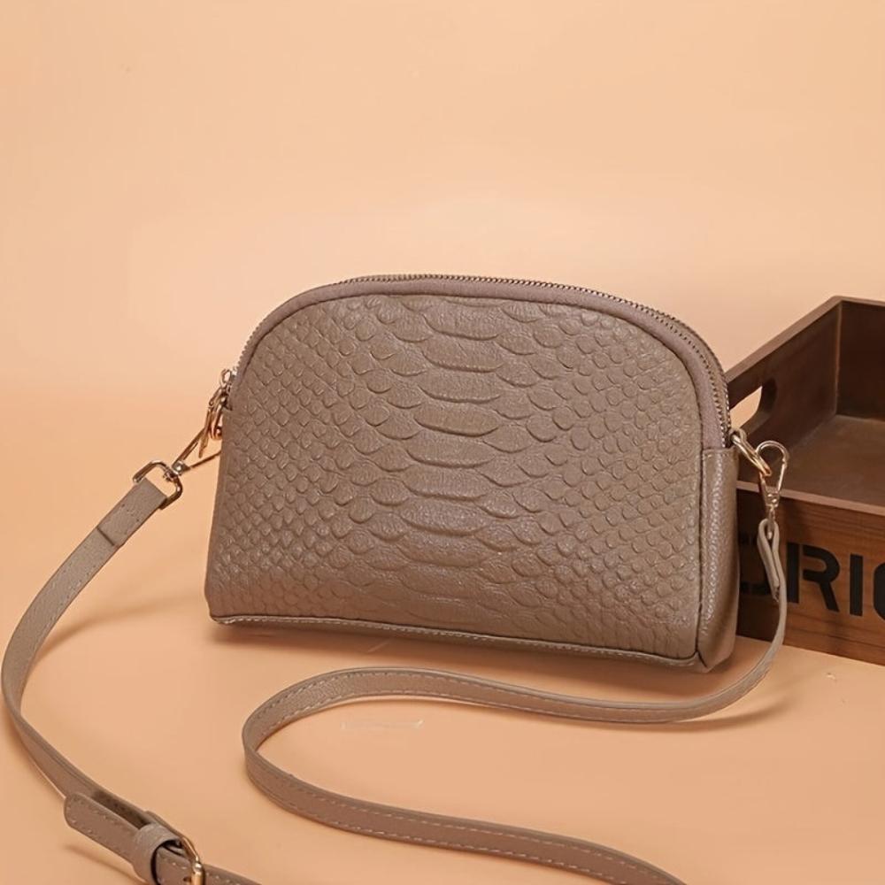 Cora | Belle mini geantă crossbody din piele ecologică cu model crocodil