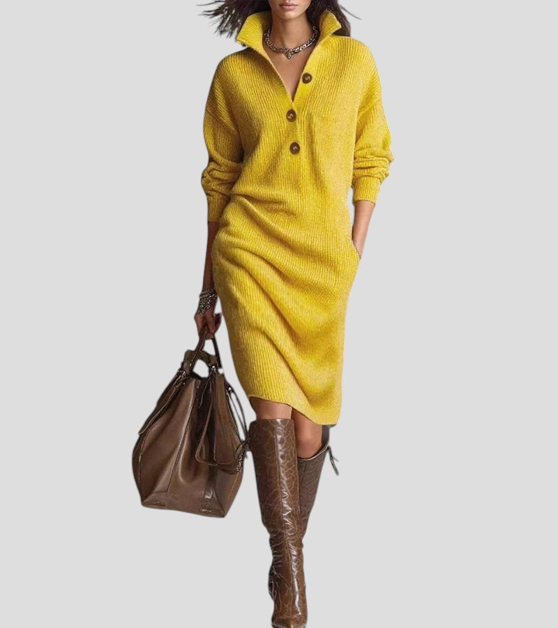 Scarlett | Rochie Elegantă de Iarnă cu Nasturi